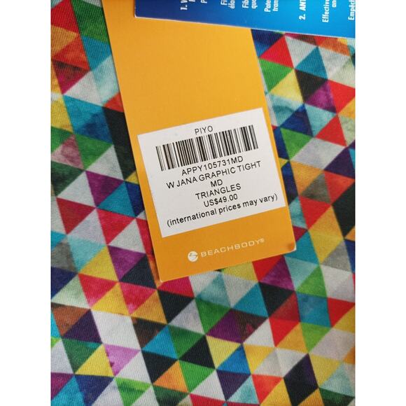 Beachbody Womens Yoga Pants Leggings Size M Multi-Color Geometric - Picture 7 of 9